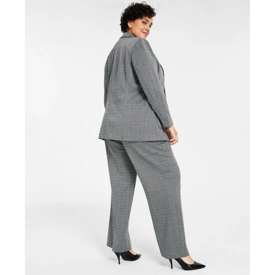 Best Pirce ๐ Anne Klein Plus Size Herringbone Blazer Anne Black/anne White โจ - Image 2