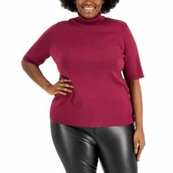 Coupon 🤩 Anne Klein Plus Size Turtleneck Sweater Titian Red 💯
