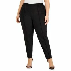 Discount 😀 Anne Klein Plus Size Faux Suede Ankle Pants Anne Black 🛒