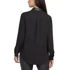 Best Sale 💯 Anne Klein 👩 Women's Faux-Leather Pull-On Slim Ankle Pants Anne Black 🔔