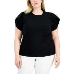 Flash Sale 😍 Anne Klein Plus Puff Sleeve Top Anne Black ✨