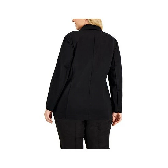 Outlet โ Anne Klein Plus Size One-Button Compression Blazer Anne Black ๐ - Image 2