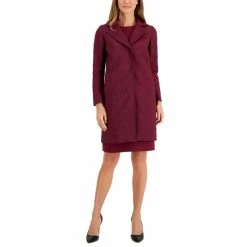 Top 10 💯 Anne Klein 👩 Women's Floral-Quilted Snap-Button Jacket Chianti 🤩