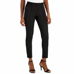 Best reviews of 🤩 Anne Klein Petite Pull-On Scuba Faux-Suede Hollywood-Waist Ankle Pants Anne Black 😍