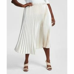 Promo 👏 Anne Klein Plus Size Pleated Pull-On Midi 👗 Skirt Anne White 🎉