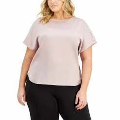 Brand new 🛒 Anne Klein SHORT SLEEVE BLOUSE WITH BATEAU NECKLINE Ballet ✔️