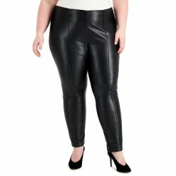 Budget 🔔 Anne Klein Plus Size Faux-Leather Pants Espresso ⭐