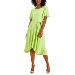 Best deal 🤩 Anne Klein 👩 Women's Flutter-Sleeve A-Line 👗 Dress Sprout 🛒