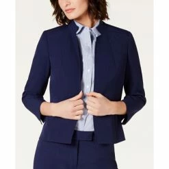Best deal ❤️ Anne Klein Star-Collar Open-Front Blazer Navy 🛒