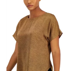 Outlet ✨ Anne Klein 👩 Women's Satin Top & Wide-Leg Pants Set Blue Ocean 🎁