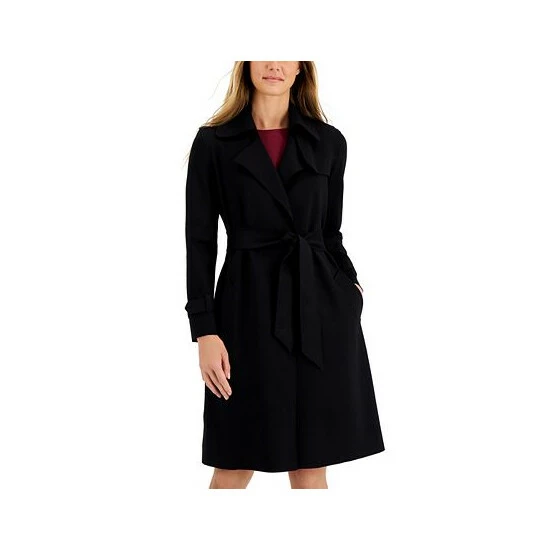 Wholesale ๐ Anne Klein ๐ฉ Women's Tie-Waist Notched Collar Trench ๐งฅ Coat Anne Black ๐ฅ - Image 2