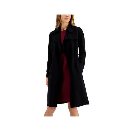 Wholesale ๐ Anne Klein ๐ฉ Women's Tie-Waist Notched Collar Trench ๐งฅ Coat Anne Black ๐ฅ - Image 3