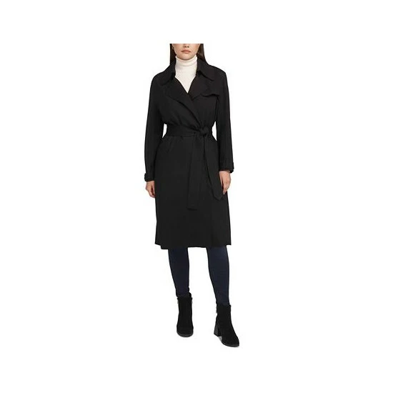 Wholesale ๐ Anne Klein ๐ฉ Women's Tie-Waist Notched Collar Trench ๐งฅ Coat Anne Black ๐ฅ - Image 5