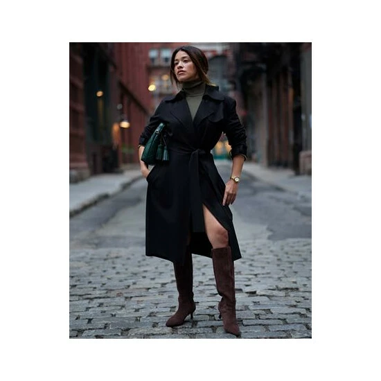 Wholesale ๐ Anne Klein ๐ฉ Women's Tie-Waist Notched Collar Trench ๐งฅ Coat Anne Black ๐ฅ - Image 8