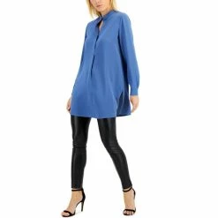 Hot Sale 🎉 Anne Klein Henley Tunic Blue Jay 👏