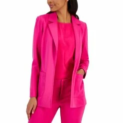 Hot Sale ⭐ Anne Klein Petite Open-Front Long Sleeve Blazer Amaranth 🎉
