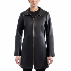 Top 10 🥰 Anne Klein Petite Leather Jacket Black 🧨