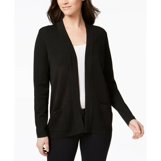 New โ Anne Klein Petite Malibu Cardigan Black ๐