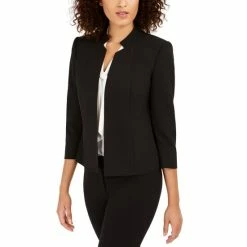 Best deal ❤️ Anne Klein Star-Collar Open-Front Blazer Black 😉
