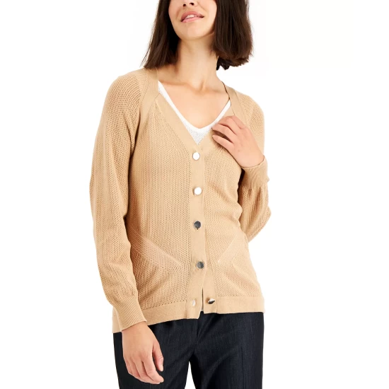 Discount ⌛ Anne Klein 👩 Women's Zip-Front Knit Epaulet Cape Anne Black ❤️ - Image 2