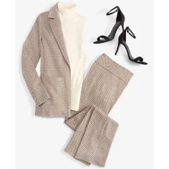 Best Pirce 👏 Anne Klein 👩 Women's Printed Sash-Waist Midi 👗 Dress Warm Sand 🎉