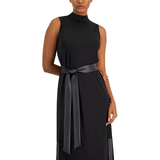 Best Pirce 💯 Anne Klein 👩 Women's Ribbed-Knit Mock Neck Cutout Sweater Anne Black 🎉