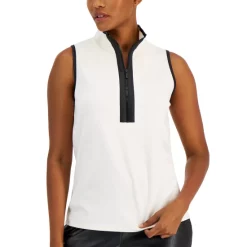 Hot Sale 🎉 Anne Klein Petite 3/4-Sleeve Chambray Peasant Top Medium Wash 🤩