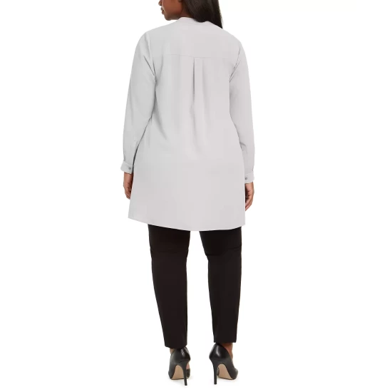 New โ๏ธ Anne Klein ๐ฉ Women's Metallic-Tweed Open-Front Jacket Anne Black Combo ๐