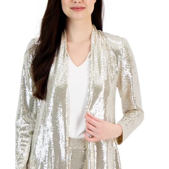 Hot Sale ๐ Anne Klein ๐ฉ Women's Printed Sheer Duster Pink Pansy ๐ - Image 3