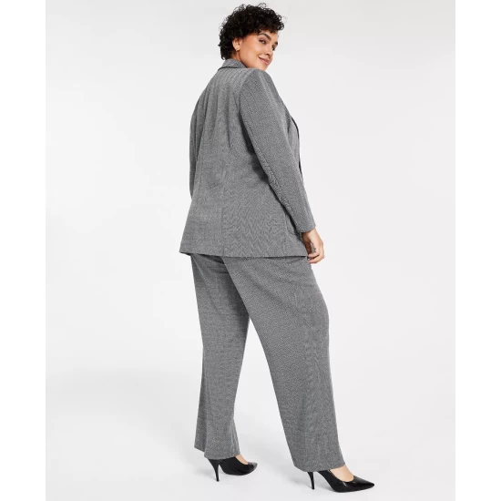 Best Pirce ๐ Anne Klein Plus Size Herringbone Blazer Anne Black/anne White โจ - Image 3