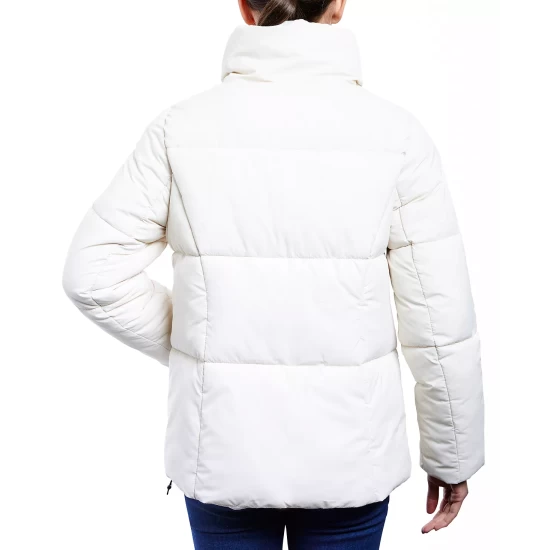 Outlet 🔔 Anne Klein 👩 Women's Stand-Collar Puffer 🧥 Coat Unbleached Cotton ⌛ - Image 4