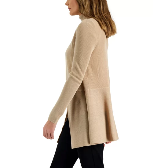 Discount 🎉 Anne Klein 👩 Women's V-Neck Pleated Long-Sleeve Maxi 👗 Dress Gold 👏 - Image 3