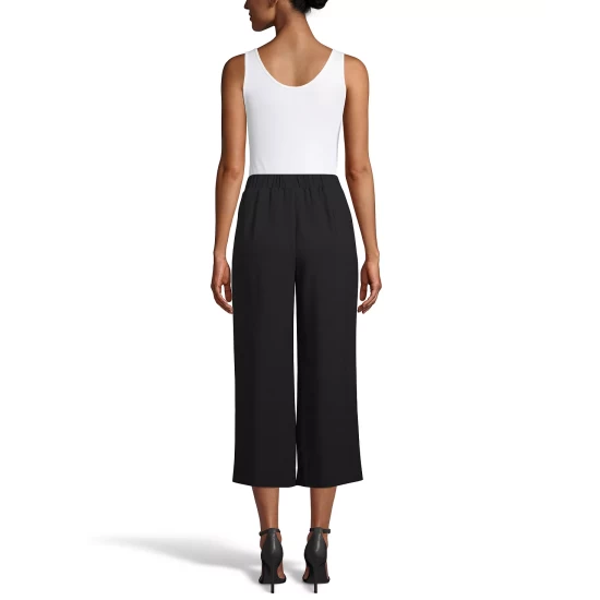 Discount ๐คฉ Anne Klein Pull-On Pleat-Front Cropped Wide-Leg Pants Anne Black โญ - Image 3