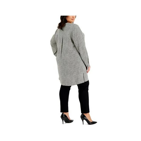 Outlet 🌟 Anne Klein Plus Size Longer Length Nehru Tunic Anne White/anne Black 🎉 - Image 2