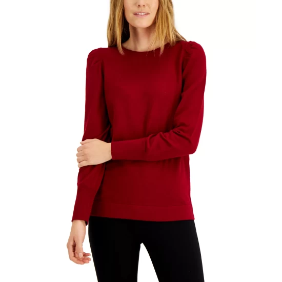 Buy ๐ Anne Klein Puff-Shoulder Cashmere Blend Sweater Anne Black โจ - Image 4