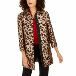 Outlet ✨ Anne Klein Animal-Print Trapeze Topper Jacket Vicuna/anne Black 😉