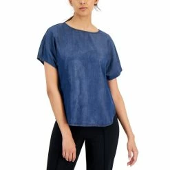 Cheapest ⭐ Anne Klein 👩 Women's Denim Top Ak Wash 🔔