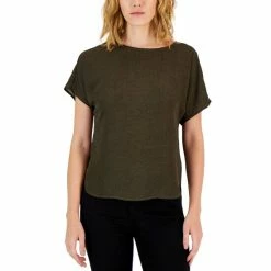 Brand new ❤️ Anne Klein 👩 Women's Rambling Dot Short-Sleeve Blouse Kelp/anne Black 🎉