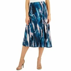 Best deal ✔️ Anne Klein 👩 Women's Satin Printed Fit & Flare 👗 Skirt Amaranth Multi ✔️