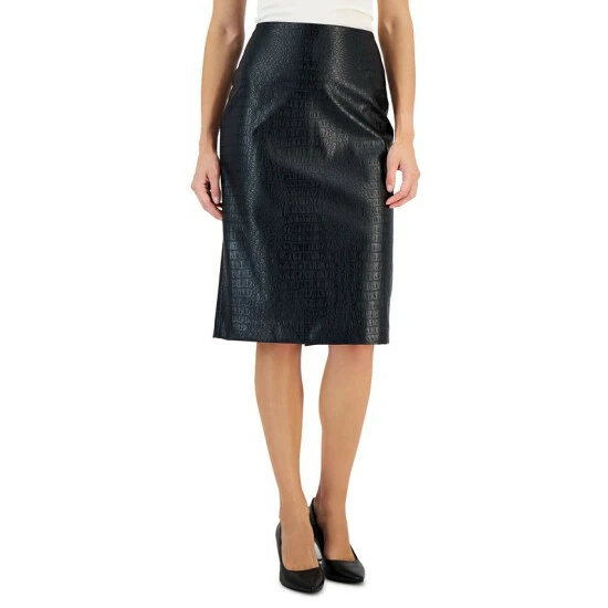 Cheapest โค๏ธ Anne Klein ๐ฉ Women's Faux Leather ๐ Skirt Anne Black ๐