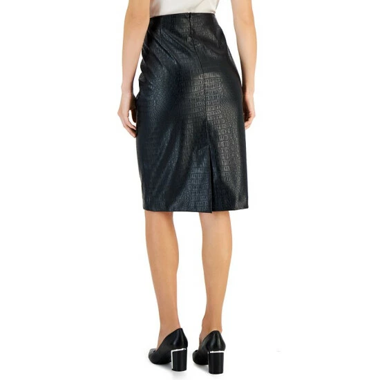 Cheapest โค๏ธ Anne Klein ๐ฉ Women's Faux Leather ๐ Skirt Anne Black ๐ - Image 2