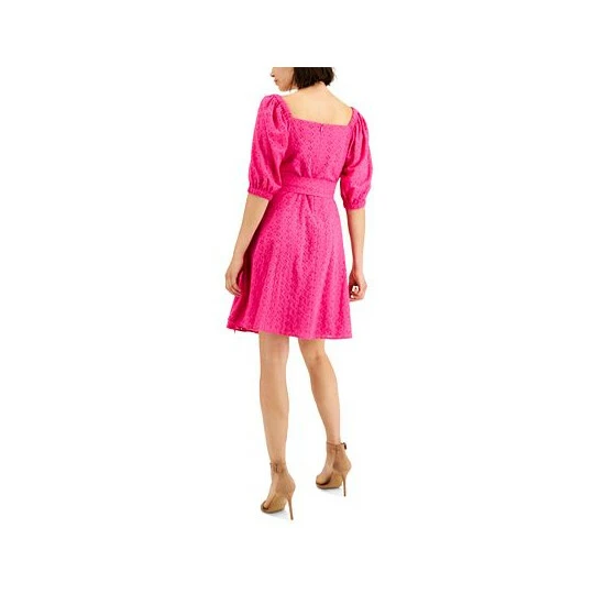 Buy ⌛ Anne Klein Square-Neck Fit & Flare 👗 Dress Pink Pansy 😉 - Image 2