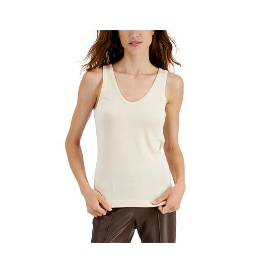 Cheapest 💯 Anne Klein 👩 Women's Double Scoop Neck Tank Top Blue Jay 🔔 - Image 3
