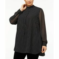 Top 10 💯 Anne Klein Plus Size Mixed-Dot Tunic Black/white 😍
