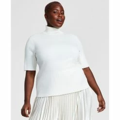 Top 10 🌟 Anne Klein Plus Size Elbow-Sleeve Turtleneck Sweater Ballet ✔️
