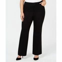Flash Sale 🎁 Anne Klein Plus Size Wide-Leg Trousers Black 🛒