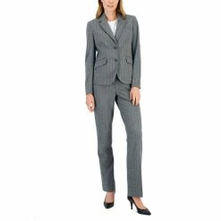 Deals 🔔 Anne Klein 👩 Women's Herringbone Two-Button Jacket & Flare-Leg Pants & Pencil 👗 Skirt Anne Black Combo 😍