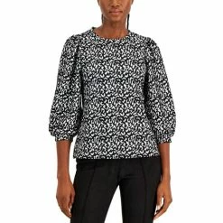 Top 10 🌟 Anne Klein 👩 Women's Balloon Sleeve Pullover Blouse Anne Black/ Anne White 👍