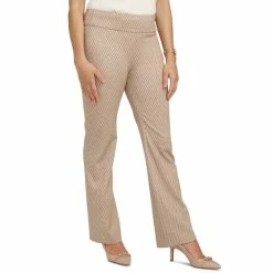 Best deal 😍 Anne Klein Petite Printed Pull-On Bootcut Stretch Pants Light Coffee/bright White ⭐