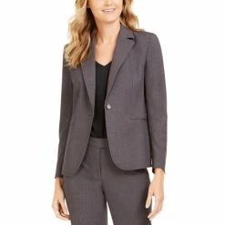 Wholesale ๐ฅฐ Anne Klein Single-Button Notched-Lapel Blazer Zinc/anne Black โ
